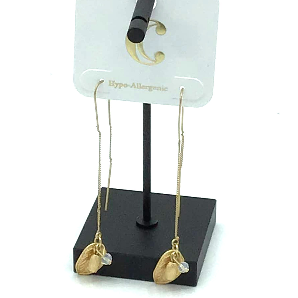 Gold Chain‎ with Feather & Crystal Bead